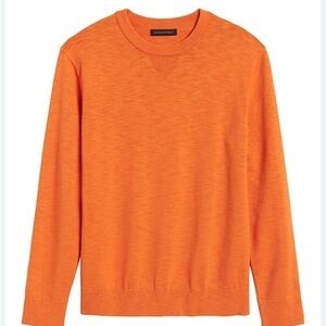 Banana Republic Men's Orange Sweater COTTON CREW-NECK pullover